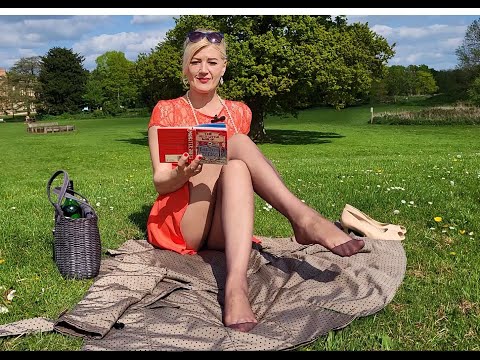 * Sunshine in Park * Meggie Style Nylon Orange Lace Dress Rose Brown Pantyhose Beige Heels Review