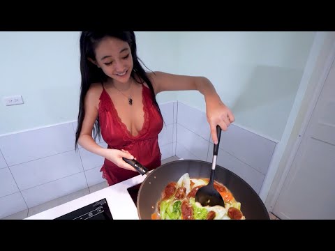Taiwanese Snack Cabbage Fried Sausage｜台灣小吃高麗菜炒香腸｜대만 간식 양배추 튀김 소시지｜Ms. Fei Fei