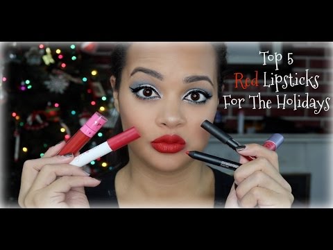 Top 5 Red Lipsticks for the Holidays || Day #16