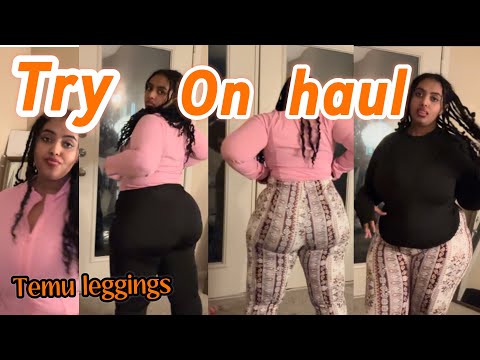 Try on haul leggings tops | cute leggings | Temu haul