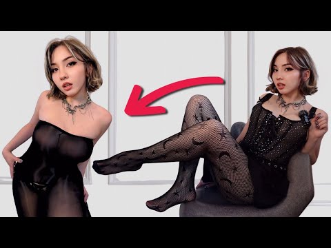 Trying Pantyhose Bodysuit & Celestial Fishnets