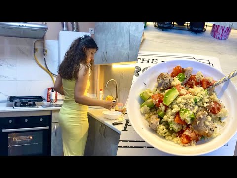 Unwind With Me: Cozy Fall Evening Routine | Cooking Couscous with Pork and Vegetables 🥗. ASMR