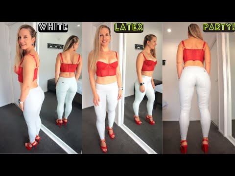 White Latex Leggings Fashion Try On Haul