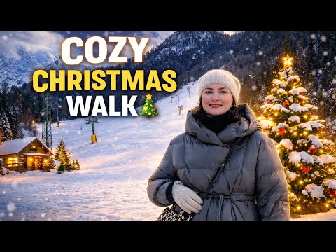 Winter Walk in Kranjska Gora 🇸🇮 | Cozy Christmas Streets 🎄 Relaxing 4K